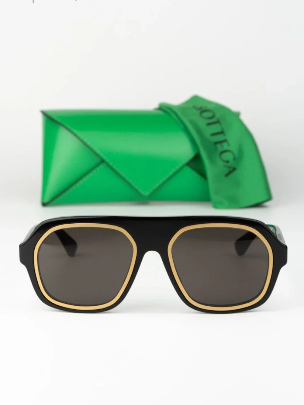 Bottega Veneta Men Sunglasses Black Grey Square BV1217S 001 NEW AUTHENTIC
